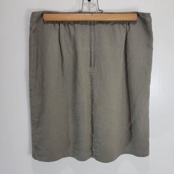 NoaāNoaā100%āLinenĀ KhakiāGreenāSkirt - Picture 6 of 10